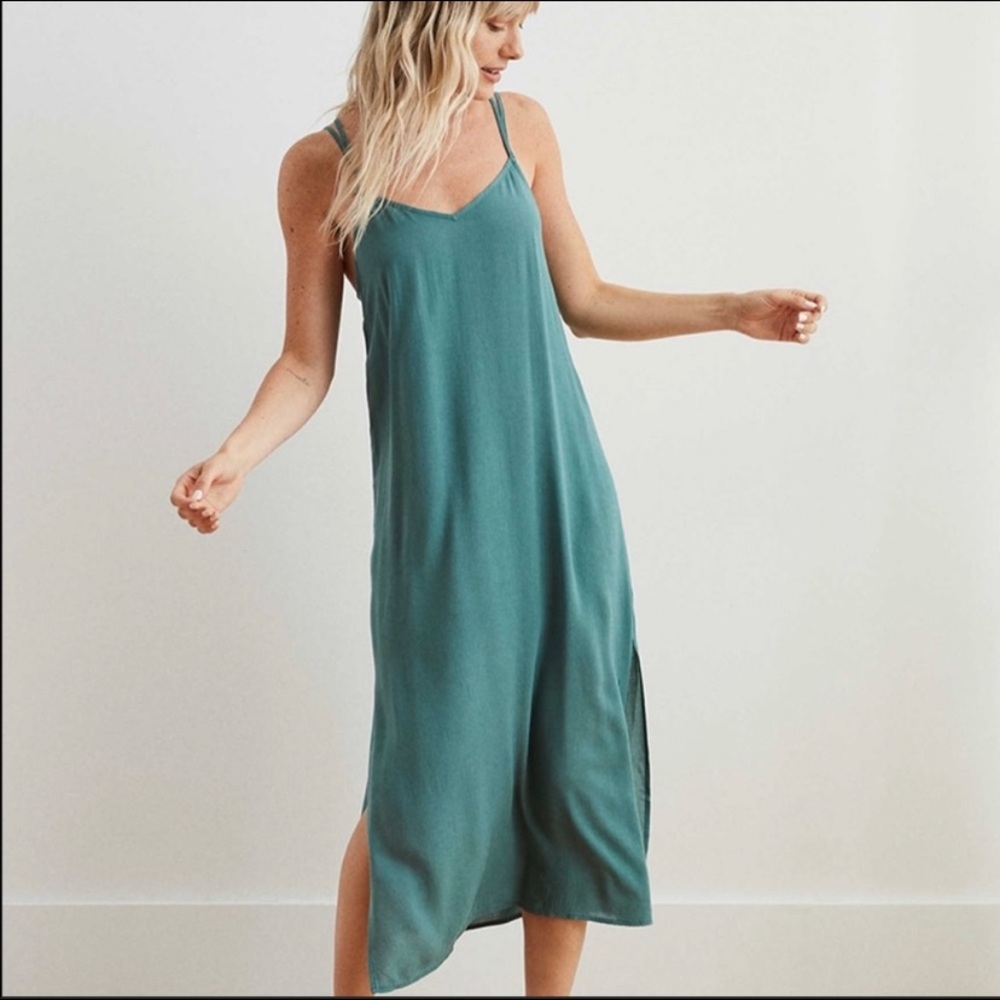 Aerie Gatsby Green midi dress NWT